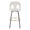 Ava bar stool in Black Metal, Snow White Fabric, Gold Metal, front view, featuring swivel