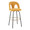 Ava bar stool in Black Metal, Yellow Fabric, Gold Metal, product view, featuring swivel