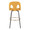 Ava bar stool in Black Metal, Yellow Fabric, Gold Metal, back view, featuring swivel