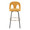 Ava bar stool in Black Metal, Yellow Fabric, Gold Metal, front view, featuring swivel