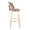 Ava bar stool in Natural Wood, Taupe Velvet, Chrome Metal, side view, featuring swivel and wood frame