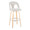 Ava Upholstered 30" Contemporary Fixed-Height Barstool with Swivel in Natural Wood and Snow White Fabric with Round Chrome Metal Footrest- Set of 2 — product view