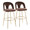 Ava bar stool in Gold Metal, Espresso Velvet, coordinated set view, featuring swivel