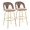 Ava bar stool in Gold Metal, Taupe Velvet, coordinated set view, featuring swivel