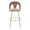 Ava bar stool in Gold Metal, Taupe Velvet, front view, featuring swivel