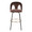 Ava bar stool in Black Metal, Espresso Velvet, Gold Metal, front view, featuring swivel