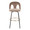 Ava bar stool in Black Metal, Taupe Velvet, Gold Metal, front view, featuring swivel
