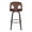 Ava Upholstered 30" Contemporary Fixed-Height Barstool with Swivel in Walnut Glazed Wood and Espresso Velvet with Round Black Metal Footrest- Set of 2 — back view