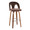 Ava Upholstered 30" Contemporary Fixed-Height Barstool with Swivel in Walnut Wood and Espresso Velvet with Round Chrome Metal Footrest- Set of 2 — product view