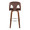 Ava Upholstered 30" Contemporary Fixed-Height Barstool with Swivel in Walnut Wood and Espresso Velvet with Round Chrome Metal Footrest- Set of 2 — back view