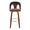Ava Upholstered 30" Contemporary Fixed-Height Barstool with Swivel in Walnut Wood and Espresso Velvet with Round Chrome Metal Footrest- Set of 2 — front view