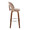 Ava Upholstered 30" Contemporary Fixed-Height Barstool with Swivel in Walnut Wood and Taupe Velvet with Round Chrome Metal Footrest- Set of 2 — side view