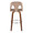 Ava Upholstered 30" Contemporary Fixed-Height Barstool with Swivel in Walnut Wood and Taupe Velvet with Round Chrome Metal Footrest- Set of 2 — back view