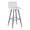 Casper bar stool in Black Metal, White PU, product view, featuring faux leather design and leather design