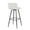 Casper bar stool in Black Metal, White PU, back and side view, featuring faux leather design and leather design