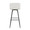 Casper bar stool in Black Metal, White PU, back view, featuring faux leather design and leather design