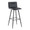 Casper 30" Contemporary Fixed-Height Barstool in Black Metal and Black Faux Leather with Square Black Metal Footrest- Set of 2 — product view
