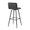 Casper 30" Contemporary Fixed-Height Barstool in Black Metal and Black Faux Leather with Square Black Metal Footrest- Set of 2 — rear three-quarter view