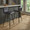 Casper 30" Contemporary Fixed-Height Barstool in Black Metal and Black Faux Leather with Square Black Metal Footrest- Set of 2 — lifestyle photo 1