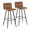 Casper 30" Contemporary Fixed-Height Barstool in Black Metal and Espresso Faux Leather with Square Black Metal Footrest- Set of 2 — pair view