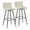 Casper 30" Contemporary Fixed-Height Barstool in Black Metal and Cream Velvet with Square Black Metal Footrest- Set of 2 — pair view