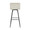 Casper 30" Contemporary Fixed-Height Barstool in Black Metal and Cream Velvet with Square Black Metal Footrest- Set of 2 — back view