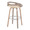Cassis bar stool in Light Grey Wood, Cream PU, Chrome Metal, back and side view, featuring swivel and wood frame