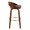 Cassis bar stool in Walnut Wood, Grey PU, Chrome Metal, side view, featuring swivel and wood frame