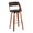 Cecina bar stool in Walnut Wood, Brown PU, Chrome, product view, featuring swivel and wood frame