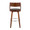 Cecina bar stool in Walnut Wood, Brown PU, Chrome, back view, featuring swivel and wood frame