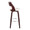 Cecina 30" Mid-Century Modern Fixed-Height Barstool with Swivel in Mahogany Wood and White Faux Leather with Round Chrome Metal Footrest- Set of 2 — side view