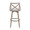 Charlotte bar stool in Light Grey Wood, Black Metal, Cream Noise Fabric, back view, featuring swivel and upholstered seat