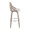 Charlotte 30" Farmhouse Fixed-Height Barstool with Swivel in Light Grey Wood and Cream Noise Fabric with Round Chrome Metal Footrest- Set of 2 — side view