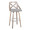 Charlotte 30" Farmhouse Fixed-Height Barstool with Swivel in Light Grey Wood and Grey Fabric with Round Chrome Metal Footrest- Set of 2 — product view