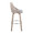 Charlotte 30" Farmhouse Fixed-Height Barstool with Swivel in Light Grey Wood and Grey Fabric with Round Chrome Metal Footrest- Set of 2 — side view