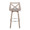 Charlotte 30" Farmhouse Fixed-Height Barstool with Swivel in Light Grey Wood and Grey Fabric with Round Chrome Metal Footrest- Set of 2 — back view