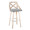 Charlotte bar stool in Whitewashed Wood, Chrome Metal, Light Grey Fabric, product view, featuring swivel and upholstered seat
