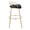 Charlotte bar stool in Gold Metal, Black Velvet, side view, featuring swivel and metal footrest