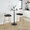 Charlotte bar stool in Gold Metal, Black Velvet, featuring swivel and metal footrest