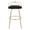 Charlotte bar stool in Gold Metal, Black Velvet, front view, featuring swivel and metal footrest