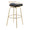 Charlotte Glam 30" Glam/art Deco Fixed-Height Barstool with Swivel in Gold Metal and Black Velvet with Round Footrest- Set of 2 — rear three-quarter view