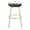 Charlotte Glam 30" Glam/art Deco Fixed-Height Barstool with Swivel in Gold Metal and Black Velvet with Round Footrest- Set of 2 — back view