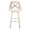 Charlotte bar stool in Whitewashed Wood, Chrome Metal, Cream Fabric, front view, featuring swivel and upholstered seat