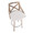 Charlotte bar stool in Whitewashed Wood, Chrome Metal, Cream Fabric, top view, featuring swivel and upholstered seat