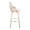 Charlotte 30" Farmhouse Fixed-Height Barstool with Swivel in Whitewashed Wood and Cream Fabric with Round Chrome Metal Footrest- Set of 2 — side view