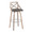 Charlotte 30" Farmhouse Fixed-Height Barstool with Swivel in Light Grey Wood and Grey Faux Leather with Round Chrome Metal Footrest- Set of 2 — product view