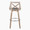 Charlotte 30" Farmhouse Fixed-Height Barstool with Swivel in Light Grey Wood and Grey Faux Leather with Round Chrome Metal Footrest- Set of 2 — back view