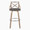 Charlotte 30" Farmhouse Fixed-Height Barstool with Swivel in Light Grey Wood and Grey Faux Leather with Round Chrome Metal Footrest- Set of 2 — front view
