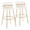 Cinch 30" Glam/art Deco Fixed-Height Barstool with Swivel in Gold Metal and White Faux Leather with Round Footrest- Set of 2 — pair view