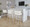 Cinch 30" Glam/art Deco Fixed-Height Barstool with Swivel in Gold Metal and White Faux Leather with Round Footrest- Set of 2 — lifestyle photo 1